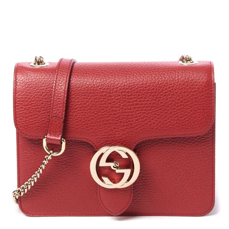 gucci interlocking red calfskin shoulder bag|gucci chain shoulder bag.